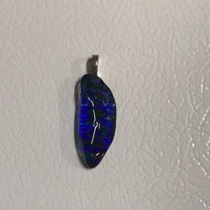 Glass pendant - Seahawks colors blue and green